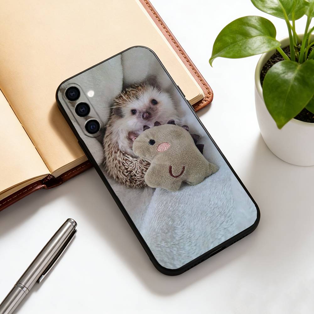 Cute hedgehog Phone Case For Samsung Galaxy A73,A72,A71,A70,A53,A52,A51,Others Soft Black Cover