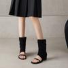 One line fashion cool boots for women, 2026 summer new Western style women's sandals, retro British vacation women's boots