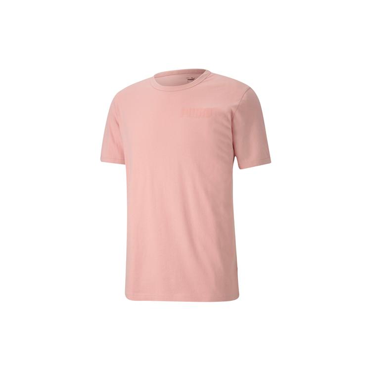 Puma T Shirts Men's Pink Crew Neck Moderate Straight Fit 585236-14