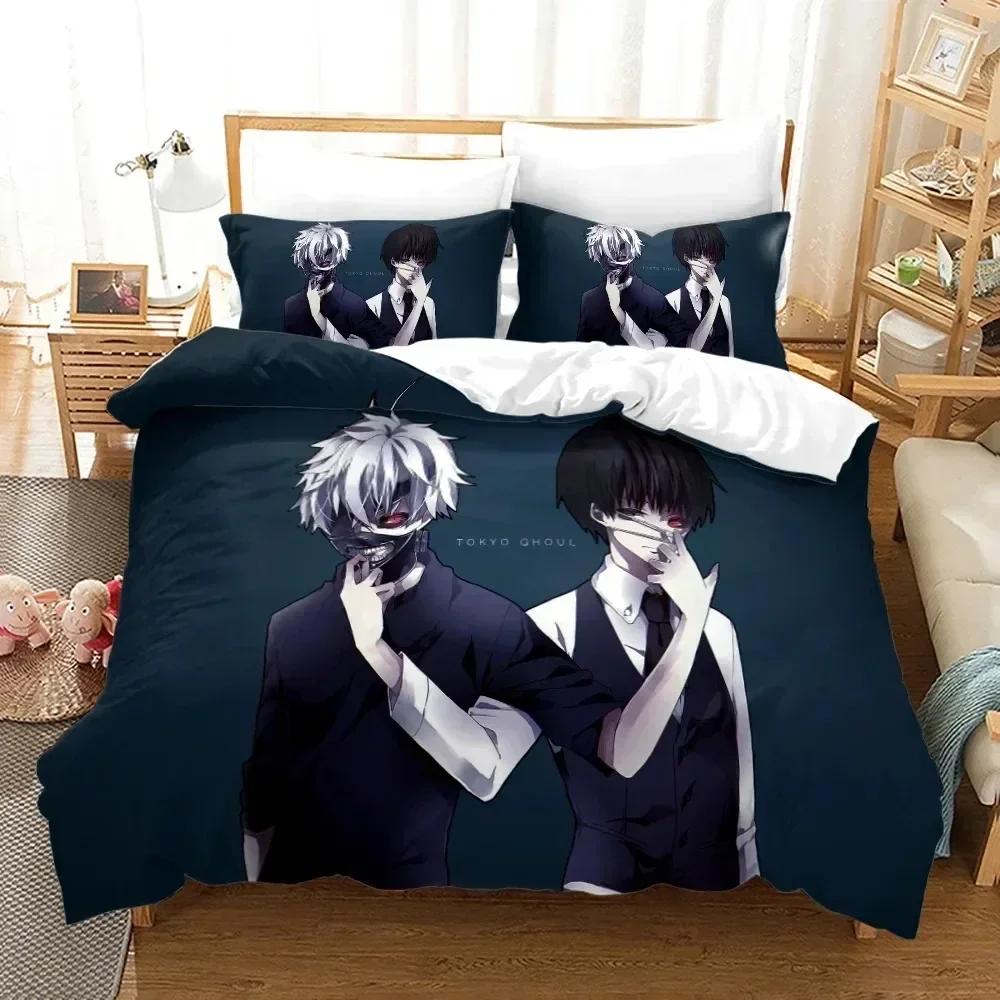 3D Print Tokyo Ghoul Bedding Set Printed With Pillowcase Bed Duvet Cover Soft Queen King Size Bedclothes Home Boys Adult