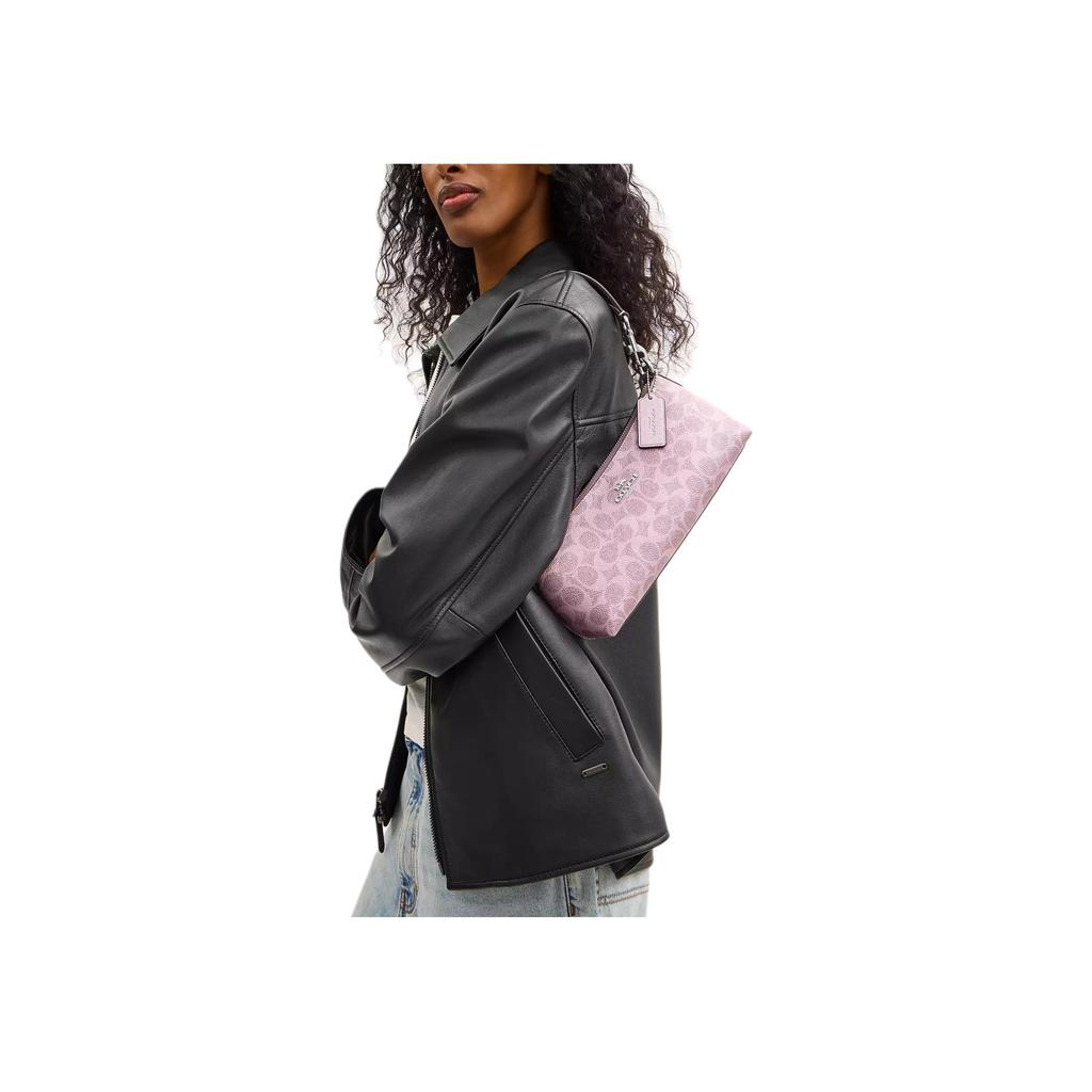 Coach Charlotte 25 Embossed Signature Coated Canvas Shoulder Bag Medium Women Shoulder Bag Pink CCL40-SVAKG