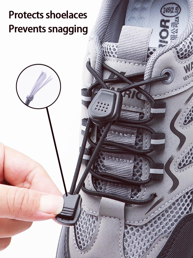 Easy On Off No Tie Shoelaces with Dot Button Quick Lock, Stretch Elastic Laces for All Athletic & Casual, Time-Saving Lazy Laces