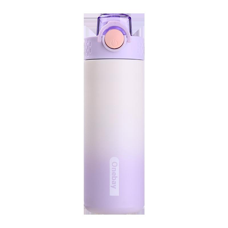 Vacuum Cup Girl Drinking Bottle Double Drinking Mouth Gradient Dopamine Spacious Outdoor Activity Athletic Space Pot