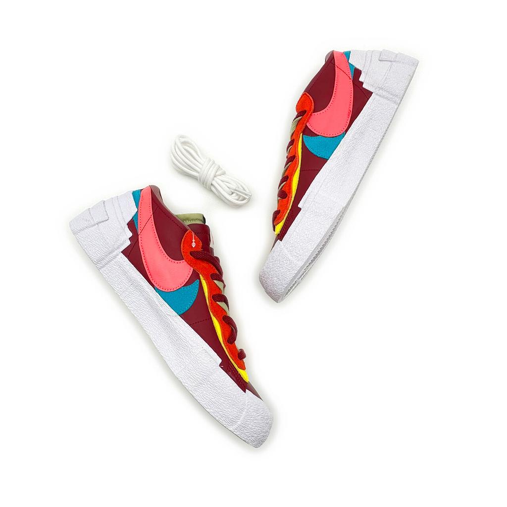 DM7901-600 KAWS sacai Nike Blazer Low Team Red White Maroon Pink Blue (Men's)
