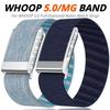 Suitable For WHOOP 5.0 Replacement Strap Elastic Band Nylon Strap with Diamond Studs Fully Studded Bright Silver Metal U-Frame for Whoop 5.0 MG Band