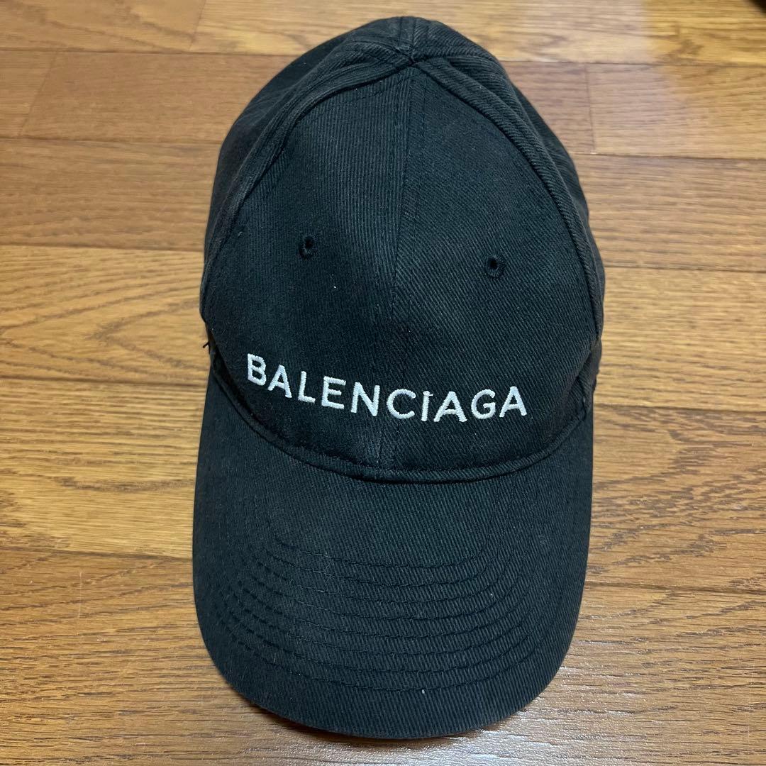 Used [BALENCIAGA] Black Baseball Cap L 58cm