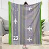 Airport Runway Design Flannel Blanket - Soft and Suitable for Sofas, Beds, Offices, Travel, All Seasons, and The Best Gift for The Holidays.