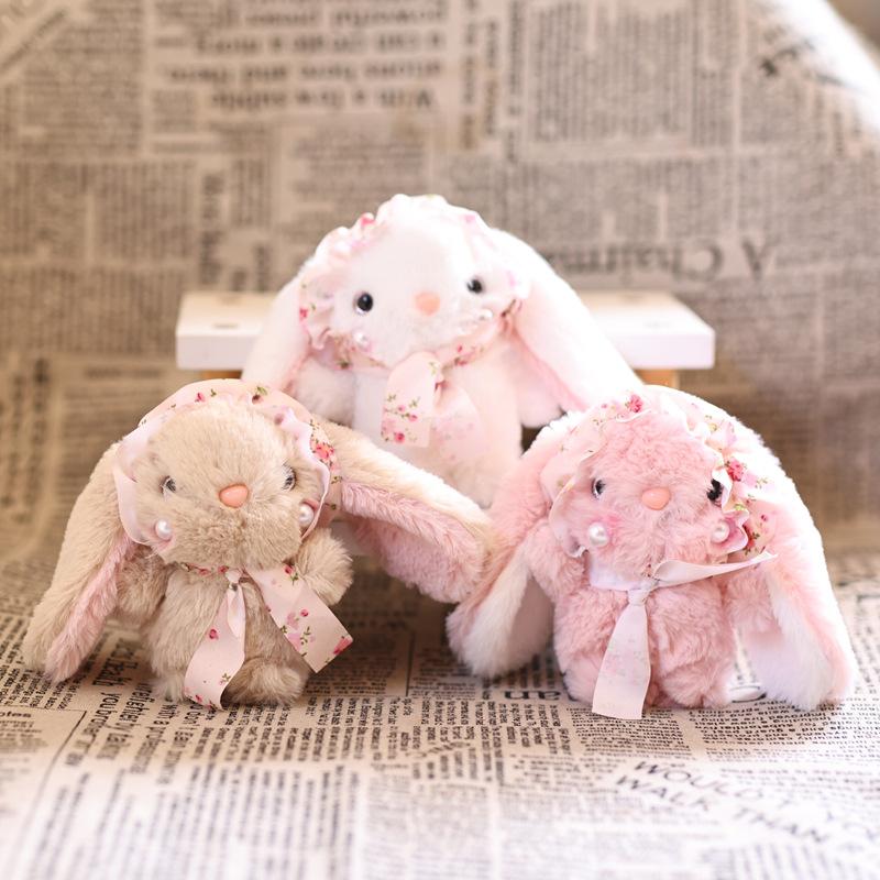 Jucărie de pluș iepuraș drăguț, desene animate, păpușă iepuraș umplută, breloc, pandantiv adorabil pentru geantă, decorațiune agățată pentru rucsac, cadouri de ziua de naștere