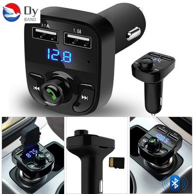 Bezprzewodowy zestaw głośnomówiący Bluetooth Zestaw samochodowy Nadajnik FM Odtwarzacz MP3 Podwójna ładowarka USB