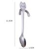 1PCS Cute Cat Glass Juice Coffee Cup Milk Tea Coffee Glass Mug Cat Tail Handle Cat Valentine's Day Lover Gifts Stainless Spoon