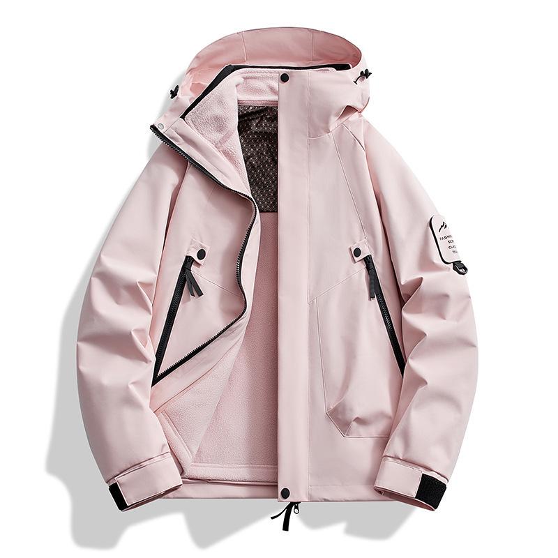 2024 Men’s & Women’s 3-in-1 Outdoor Mountaineering Jacket: Detachable, Waterproof, Solid Color System.