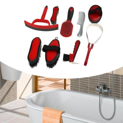 9x Horse Grooming Kit,Horse Brushes,Shedding Bathing Equine,Grooming Brushes,Tack Room Supplies for