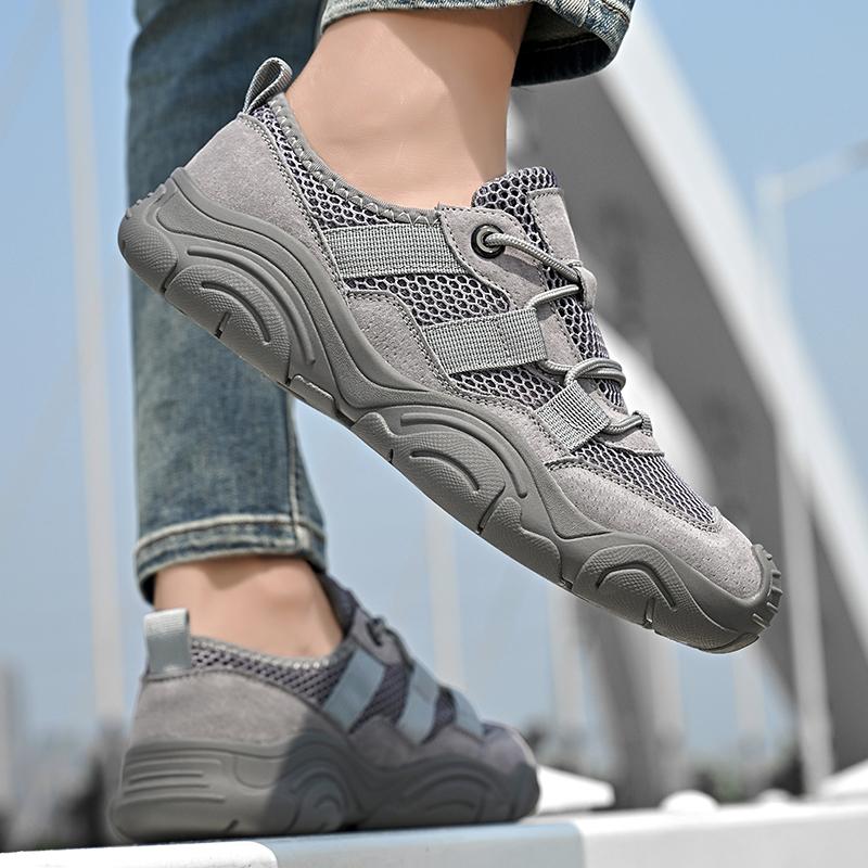 Fashion Men's Breathable Mesh Sports Sandals Lightweight Walking Shoes Outdoor Beach Flats Hollow Out Mens Sneakers Classic Mens Loafers