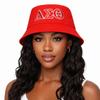 Ready to Ship Breathable Delta Sigma Theta Design Red and White Tone Embroidered Greek DST Logo 1913 Diva Soror Lady Bucket Hat