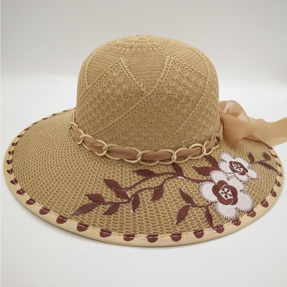 UV Protection Women's Sun Hat Flower Printed Straw Hat Fashion Fisherman's Hat Summer Outdoor