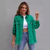 Spot New Casual Medium and Long Denim Jacket Women's Loose Hole Splicing Jacket