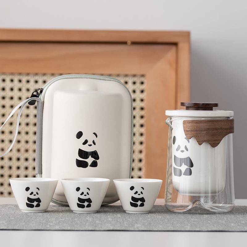 Panda Kung Fu Tea Set Teacup Set Portable Travel Tea Set Tea Pot Kuaike Tea Cup High-end Business Gifts