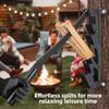 Wall Mounted Wood Splitter: Dual-Handle Manual Kindling Splitter with 6-Tooth Clamping, Heavy Duty Steel Log Splitter for Soft Firewood