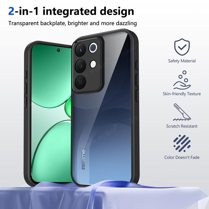 Custodia in Silicone Trasparente Per Realme C85 Pro RealmeC85 Pro C85Pro Cover Posteriore in PC Paraurti in TPU Custodie Trasparenti Antiurto per Telefono