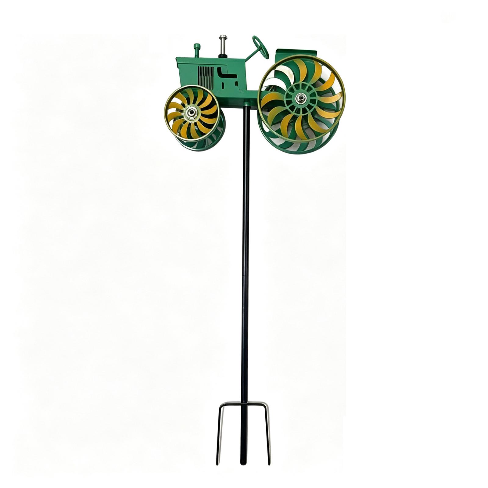 Garden Windmill Green Tractor With Rotating Wheels For Courtyard Garden Unique Outdoor зелёный