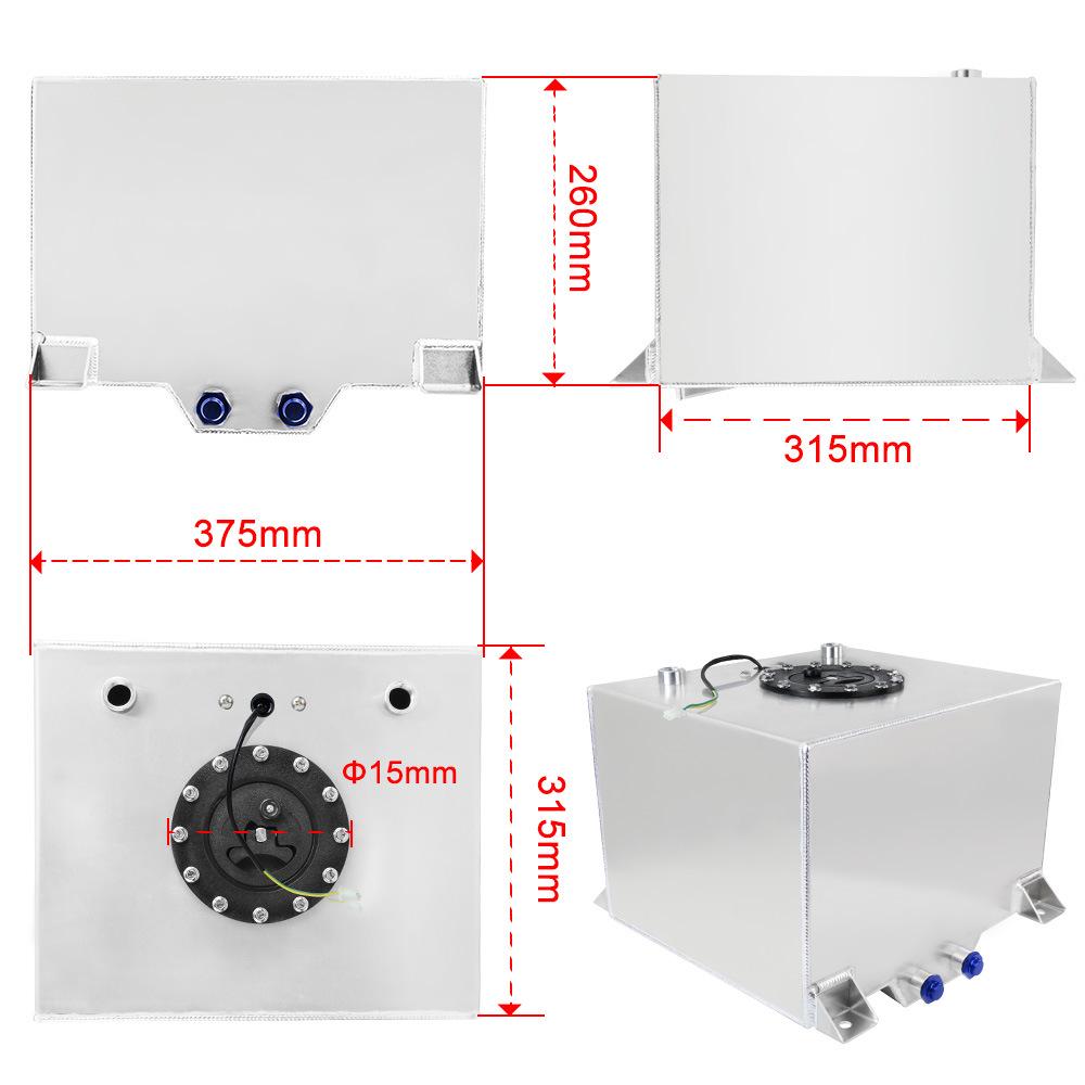 30L Aluminum Fuel Tank with Sensor for Modified Cars