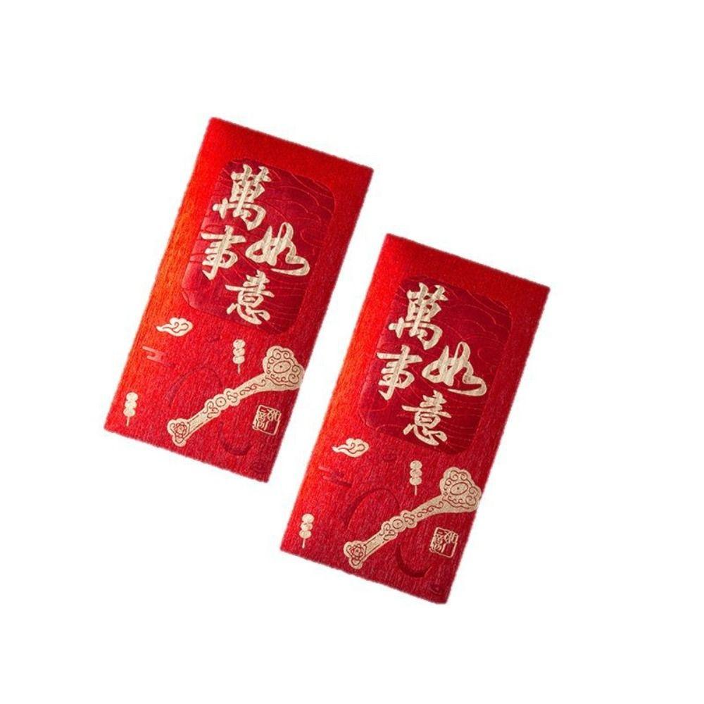 6pcs Traditional Red Pocket Hot Stamping Hongbao Festive Decor Horse Year Red Envelope  Birthday