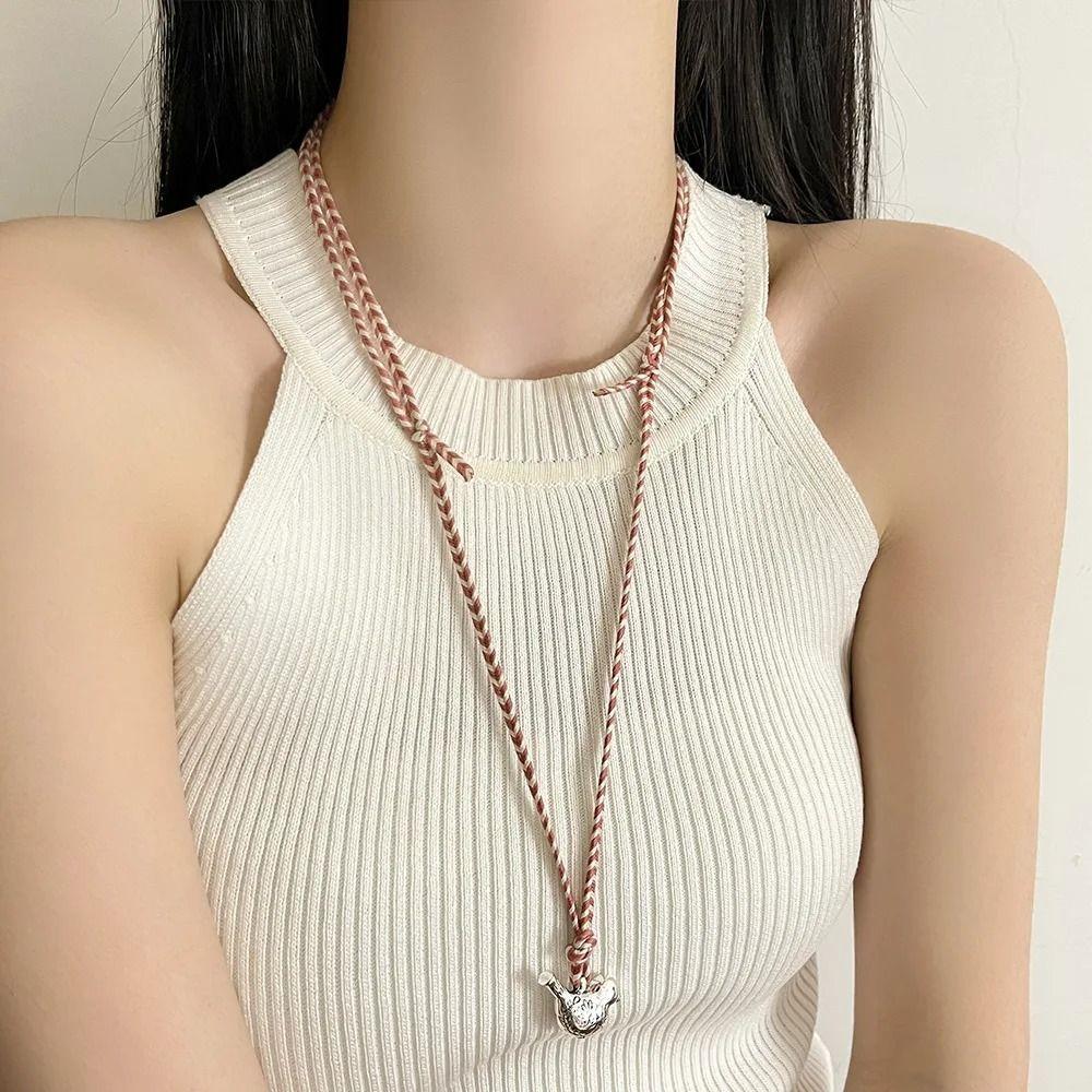 Alloy Weaving Necklace Bohemian Style Charm Jewelry Fashion Animal Bird Pendant Necklace  For Girls