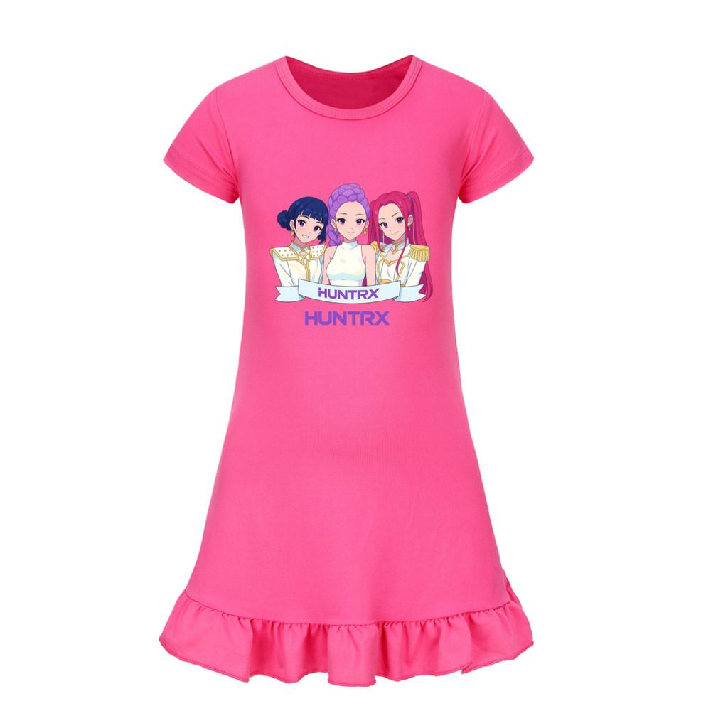5026 Kids Girls Mira Zoey Rumi Printed Ruffle Short Sleeves Casual Dress