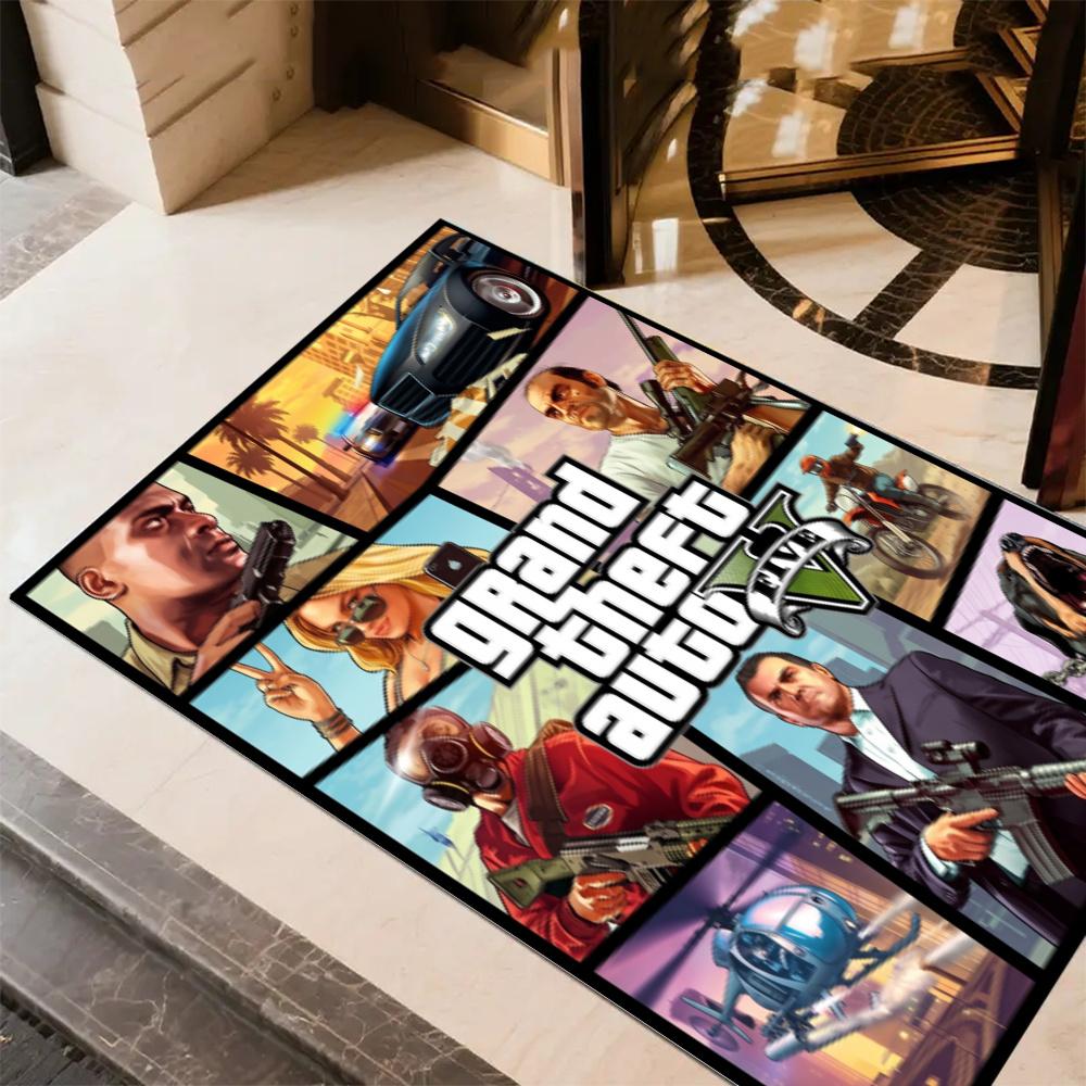 Grand Theft Autoce City Retro 80S Style Floor Mat Perfect For Playrooms Decorate Room Entryway Hallway Antislip Carpet Decorate Offices