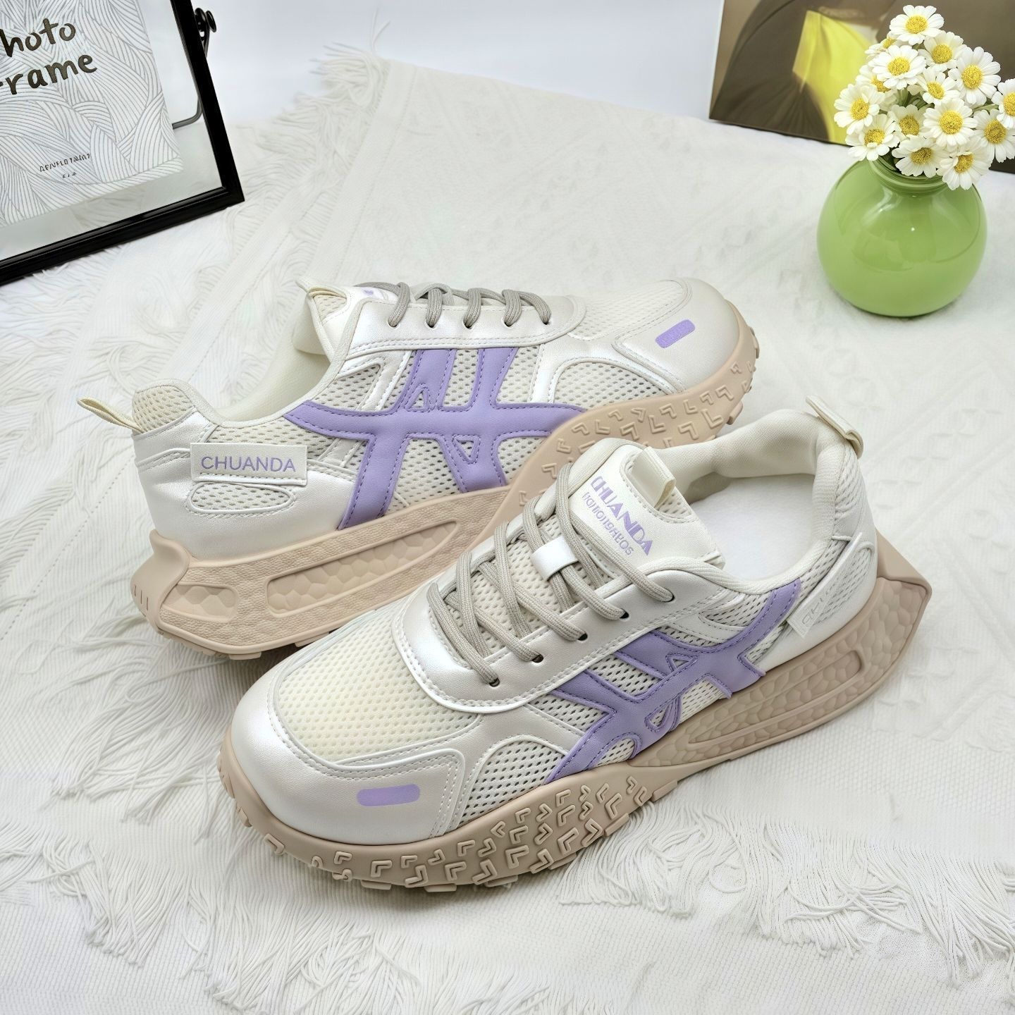 

Женские летние спортивные кроссовки с толстой подошвой 3,5 см, из дышащей сетки, на резиновой подошве 40