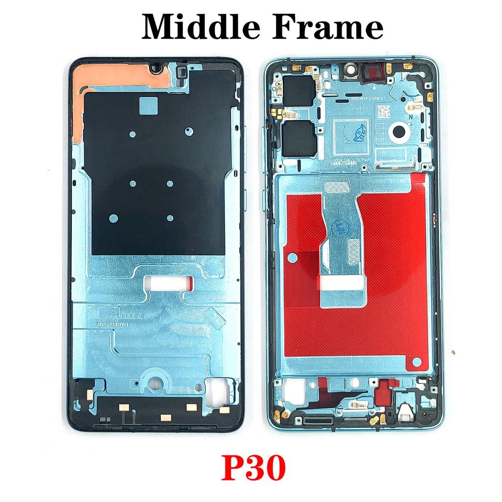OG For Huawei P20 P30 P40 P50 P50E P60 P70 Pro Plus Ultra Art Middle Frame Housing Front LCD Bezel Cover With Side Button