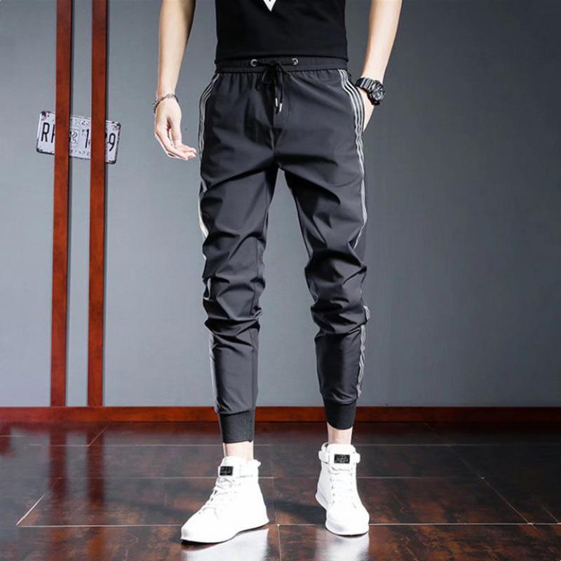 Pantaloni skinny cu manșetă coreeană, croială slim pentru bărbați, 2022, stil casual de primăvară/toamnă, cu nouă puncte