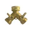 Professional Grade Brass Hose Divider 3/4Inch Double Output Adapter For Efficient Garden Plant Watering And Irrigation