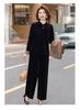 Elegant Spring & Autumn Velvet Suit for Middle-aged and Elderly Mothers