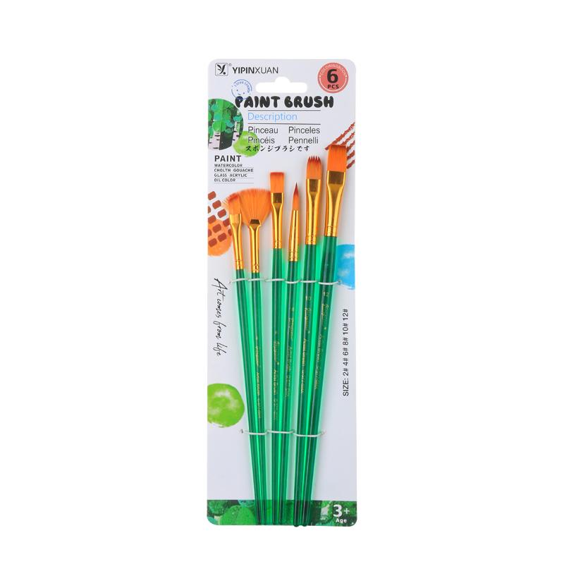 6/20 Peças Conjunto de Pincéis de Nylon Coloridos Pincel para Tinta a Aquarela Acrílica Pincéis Coloridos Profissionais para Pintura a Óleo Papelaria