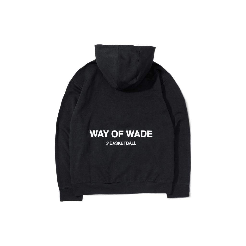 Li Ning Logo Print Drawstring Hooded Long Sleeve Jacket Men Jackets Black AWDS807-1