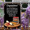 2D Flat Vintage Aluminium Metal Graduation Congratulations Sign - 8x12 Inch Class of Year Behind You Poem with Diploma & Books Design - Black