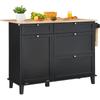Kitchen Island Cart Storage Cabinet Serving with Drawer & Trash Cabinet