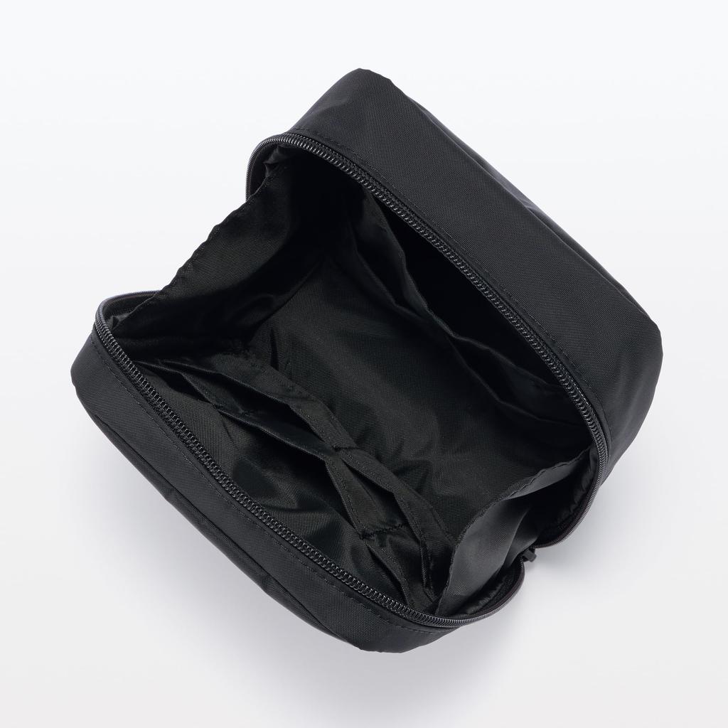 MUJI Nylon Makeup 16 x 14 x 6 83458270 Pouch, Black, Approx. cm,