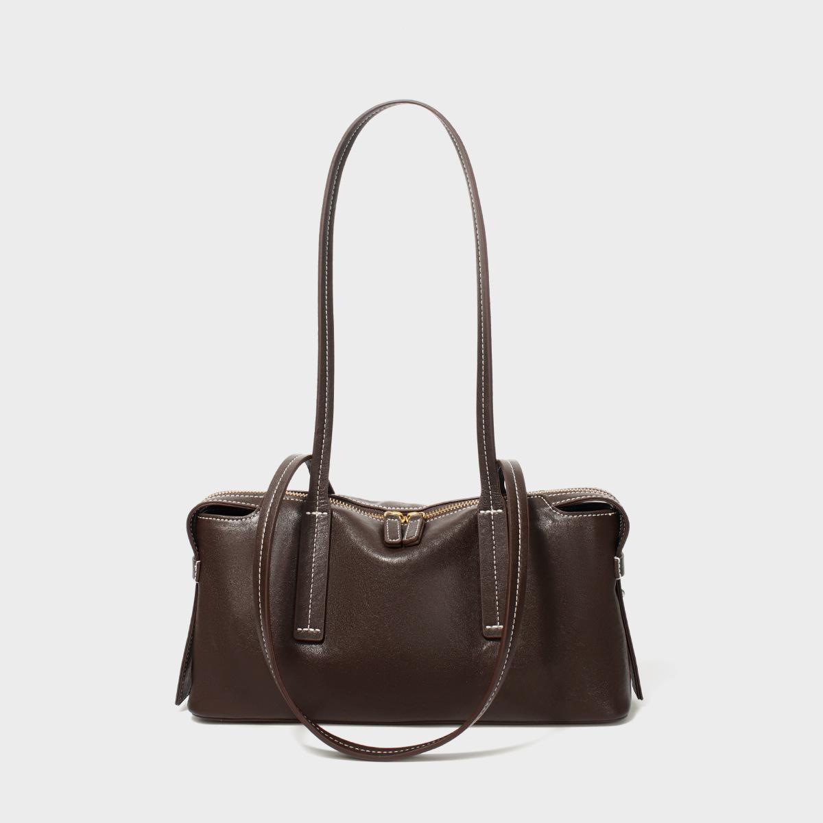

Handbag, Autumn and Winter Commuting Bag, Women s Genuine Leather Bag, High-end Women s Bag, Large Capacity Tote Bag, Shoulder Bag темно-коричневого
