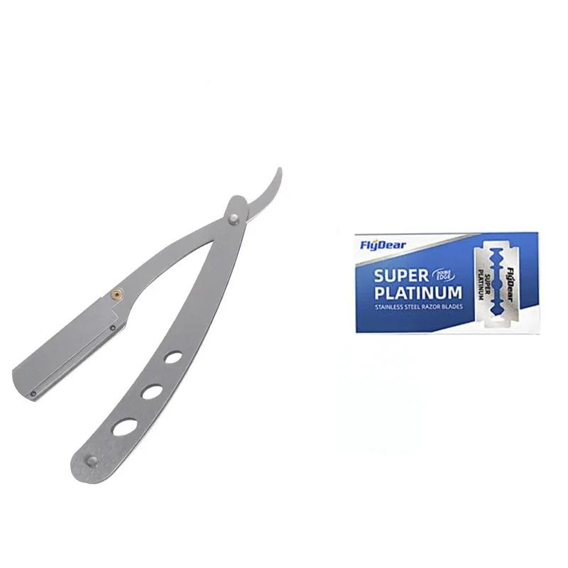 Stainless Steel Holder & Detachable Blade | Classic Wet Shaver for Face/Hair Trimming | Retro Razor for Smooth Grooming