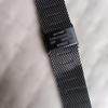 Used SKAGEN Watch Quartz Black Mesh Belt Battery Replaced (R8.7)
