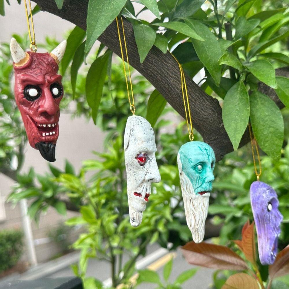 

4PCS/Set Acrylic Funny Halloween Ghost Reusable Car Rearview Mirror Pendant