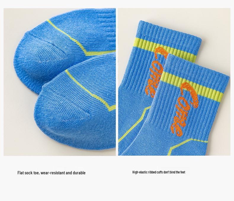 Children's Spring & Autumn Mid-Calf Cotton Socks - Korean Style Student Sports Socks for Boys & Girls