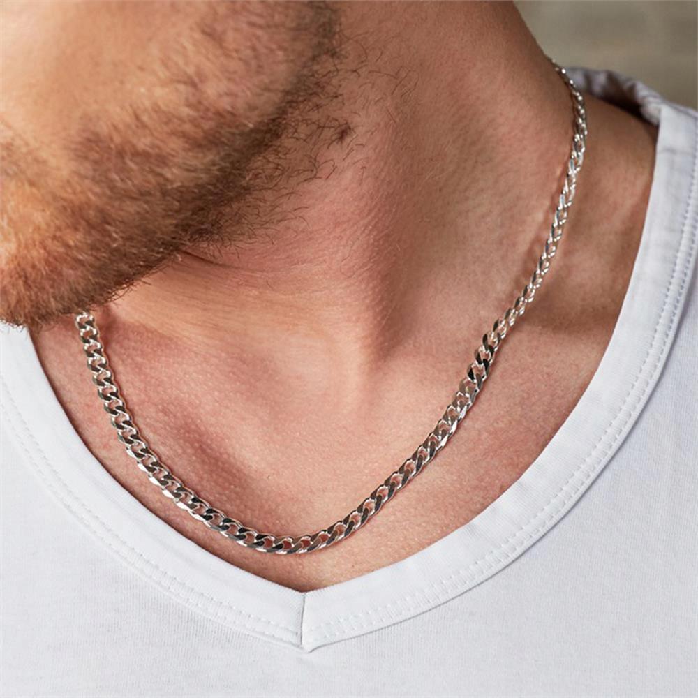 Silver Chain Men' Chain SILVER 925 5mm/55cm ITALIAN Armor New