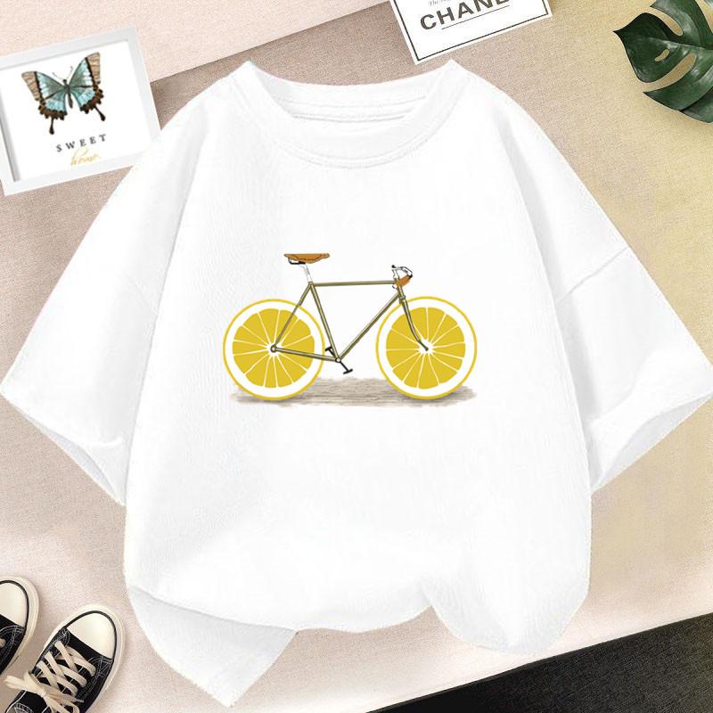 Cute Cat  T-shirt In Cup Summer Short Sleeve Casual Tees Girls Top Kids Kawaii Clothing