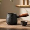 600 Ml Cast-Iron Teapot Equal Heating Distribution with Wooden