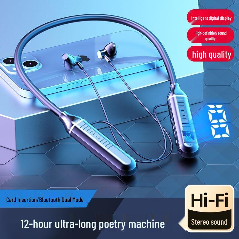 New Sports Noise-Canceling Bluetooth Neckband Headphones for Apple, Huawei, Xiaomi - Ultra-Long Standby