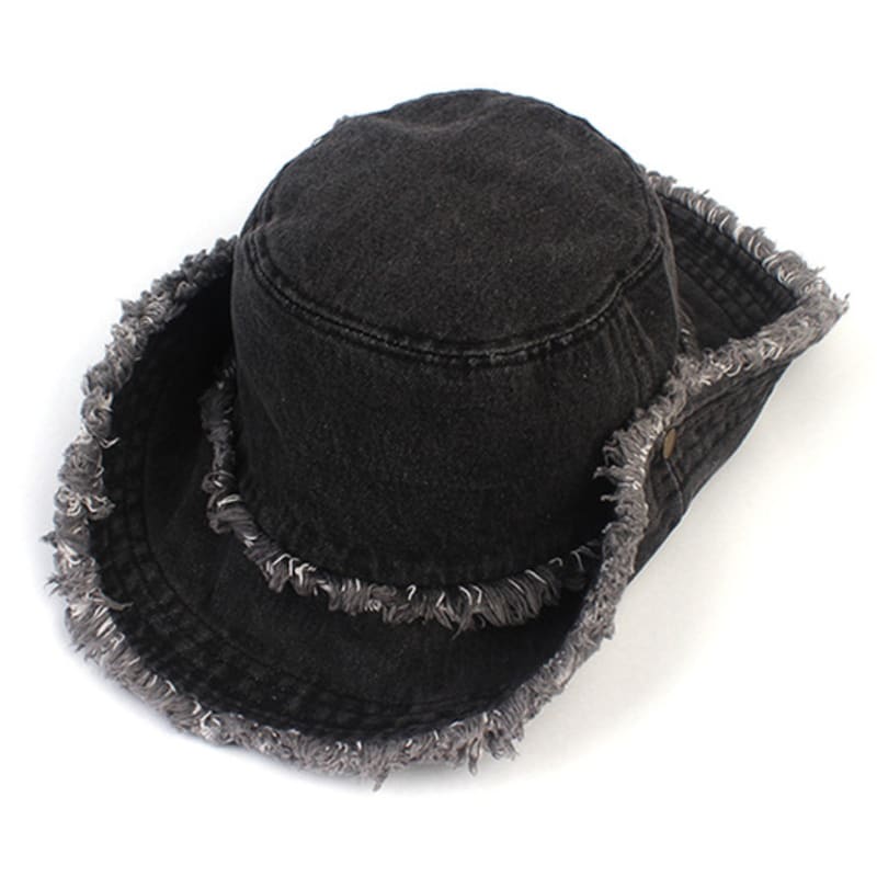 Universal Chemistry Vintage Black Denim String Bucket Hat