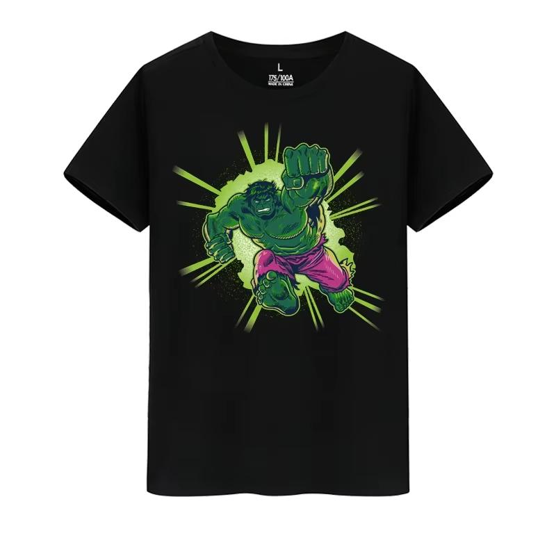 

2026 Hulk Charging Graphic Marvel Premium Cotton TShirt Retro Punk Harajuku Style Crew Neck Short Sleeve Tee for Men and Women M
